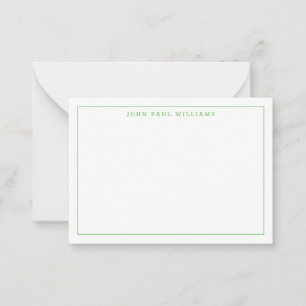 Carte De Correspondance Chic Kelly Green Professionnel Bordure mince simpl