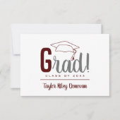 Carte De Correspondance Chic Maroon Grad Casquette Grad Grad Grad Grad (Devant)