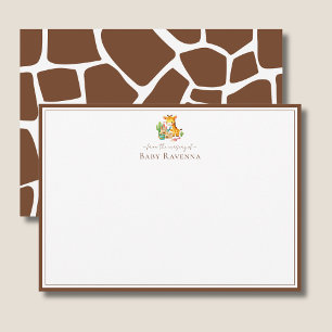 Carte De Correspondance Chic Marron Clair Peau de Girafe Chambre de Bébé N