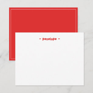 Carte De Correspondance Chic minimaliste personnalisé papier à lettres rou