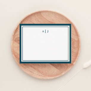 Carte De Correspondance Chic Minimaliste Turquoise Bleu Deux Frontières Mo