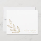 Carte De Correspondance Chic Moderne Botanique Pousses Crème et Blanc (Devant)