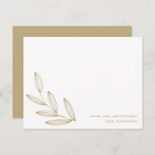 Carte De Correspondance Chic moderne Sprout botanique Tan Cream et blanc