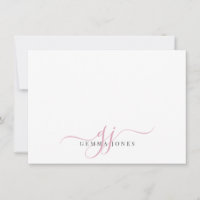 Chic Monogramme Pink Script Dans Les Entrées,