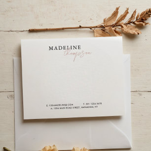 Carte De Correspondance Chic Pale Rose Beige Girlly Business