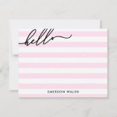 Carte De Correspondance Chic Rose Lines Black Hello Ajouter un nom (Devant)