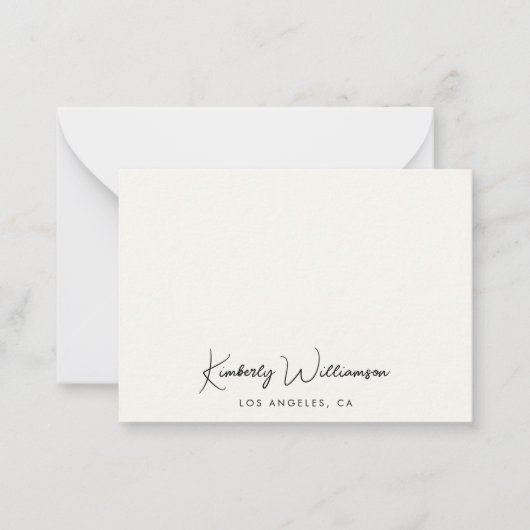 Carte De Correspondance Chic Signature Script Monogram Cream (Devant)