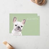 Carte De Correspondance Chien blanc français jote français (Devant/Arrière en situation)