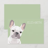 Carte De Correspondance Chien blanc français jote français (Devant / Derrière)