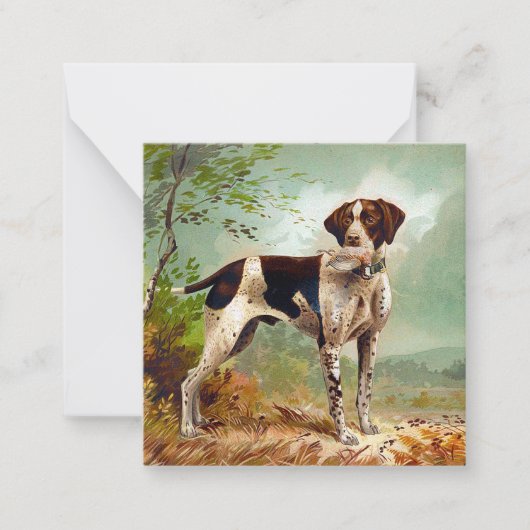 Carte De Correspondance Chien de chasse avec oiseau dans la bouche (Devant)