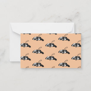 Carte De Correspondance Chien endormi ZZZ English Springer Spaniel Animal 