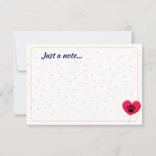 Carte De Correspondance Chien Fête Chien Patte Confettis Dessin Juste un m