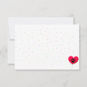 Carte De Correspondance Chien Fête Chien Patte Confettis Dessin Vierge