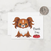 Carte De Correspondance Chien papillon (Devant/Arrière en situation)