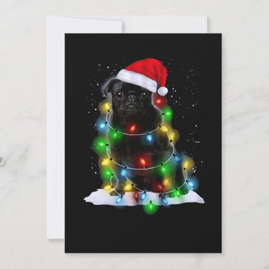 Carte De Correspondance Chien Pitbull pendant Noël (Devant)