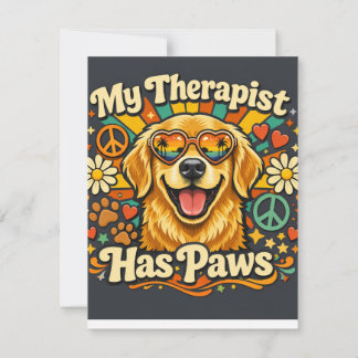 Carte De Correspondance Chien Retriever doré drôle