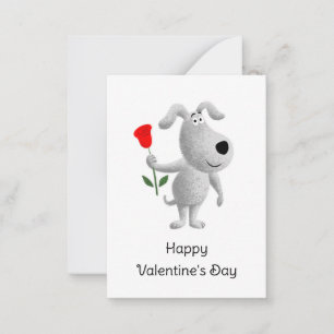 Carte De Correspondance Chien rose rouge Heureuse Sainte-Valentin Chien Ch