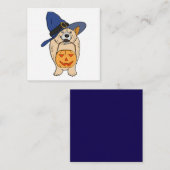 Carte De Correspondance Chien Sorcière Citrouille (Devant / Derrière)