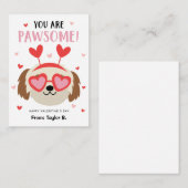 Carte De Correspondance Chien Valentine's Day Cards pour classe (Devant / Derrière)