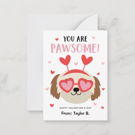 Carte De Correspondance Chien Valentine's Day Cards pour classe (Devant)