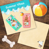 Carte De Correspondance Chiens à Beach Summer Vibes