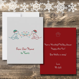 Carte De Correspondance Chiens jouant avec la fête de Noël