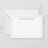 Carte De Correspondance Chinoiserie Bleue et Blanche avec Topiaire de Lapi (Dos)