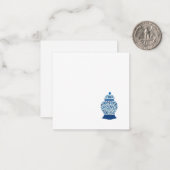 Carte De Correspondance Chinoiserie Jar de gingembre bleu et blanc (Devant/Arrière en situation)