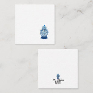 Carte De Correspondance Chinoiserie Jar de gingembre bleu et blanc
