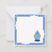 Carte De Correspondance Chinoiserie Jar de gingembre bleu et blanc (Devant)