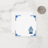 Carte De Correspondance Chinoiserie Jar de gingembre bleu et blanc (Devant/Arrière en situation)