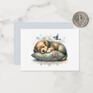 Carte De Correspondance Chiot mignon et reposant