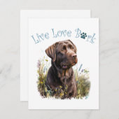 Carte De Correspondance Chocolat Lab Chien Maman Florale (Devant / Derrière)