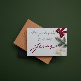 Carte De Correspondance Christmas Card: Merry Christmas it's about Jesus.