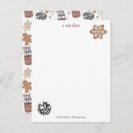 Carte De Correspondance Christmas Cookies and Hot Cocoa Holiday Baking (Devant / Derrière)