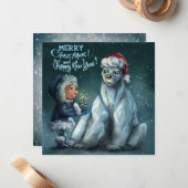 Carte De Correspondance Christmas - New Year Card (Devant/Arrière en situation)