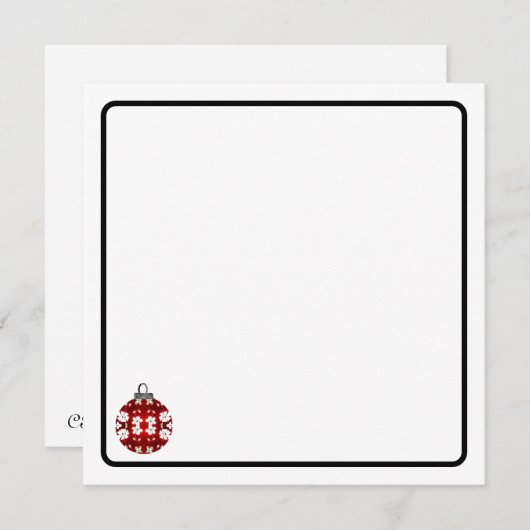 Carte De Correspondance Christmas ornament note card (Devant / Derrière)