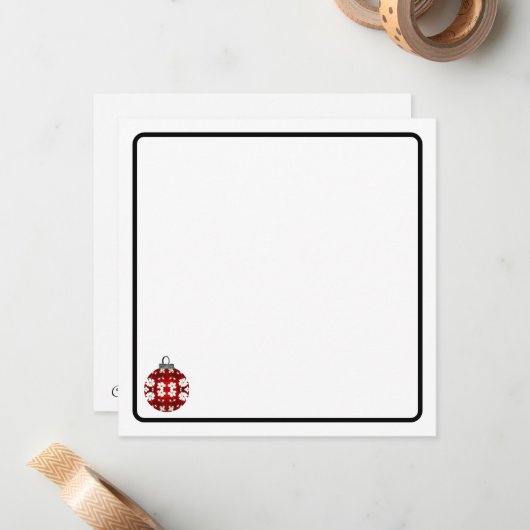 Carte De Correspondance Christmas ornament note card (Devant/Arrière en situation)