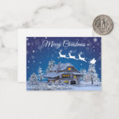 Carte De Correspondance Chute de neige à Noël (Devant/Arrière en situation)
