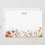 Carte De Correspondance Chute dorée Terracotta Floral (Devant)
