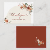 Carte De Correspondance Chute en amour fleurs aquarelle nuptiale (Devant / Derrière)