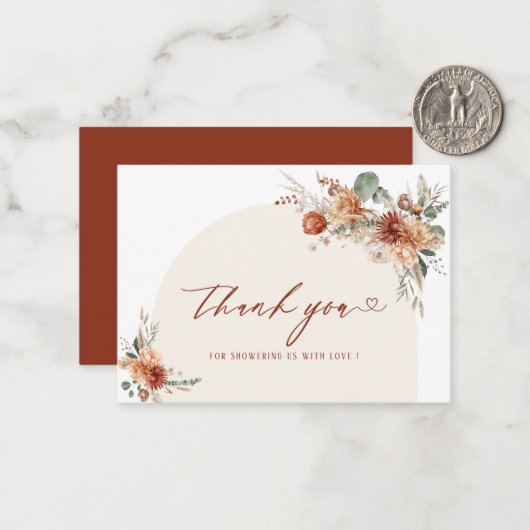 Carte De Correspondance Chute en amour fleurs aquarelle nuptiale (Devant/Arrière en situation)