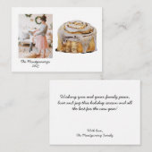Carte De Correspondance Cinnamon Roll Photo Christmas Holiday Card (Devant / Derrière)