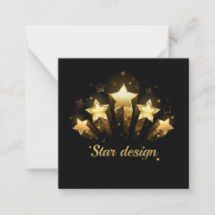 Carte De Correspondance Cinq étoiles d'or en noir