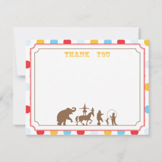 Carte De Correspondance Circus Party Flat Remerciements Note