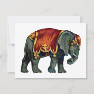 Carte De Correspondance cirque vintage exécutant cirque d'éléphants,