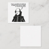 Carte De Correspondance Citation drôle de Shakespeare (Devant / Derrière)