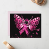 Carte De Correspondance Citation du papillon de sensibilisation au cancer (Devant/Arrière en situation)