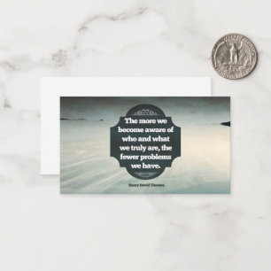 Carte De Correspondance Citation Inspirationnelle de Henry David Thoreau "