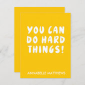 Carte De Correspondance Citation Inspirationnelle Jaune Positive (Devant / Derrière)